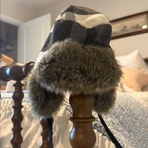 American Eagle Buffalo Plaid Trapper Hat
